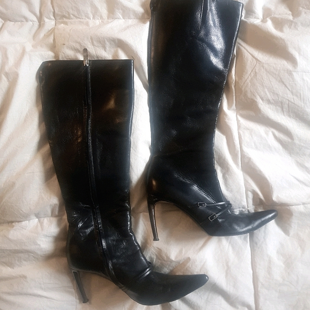Sergio Rossi Leather Stiletto Boots 40